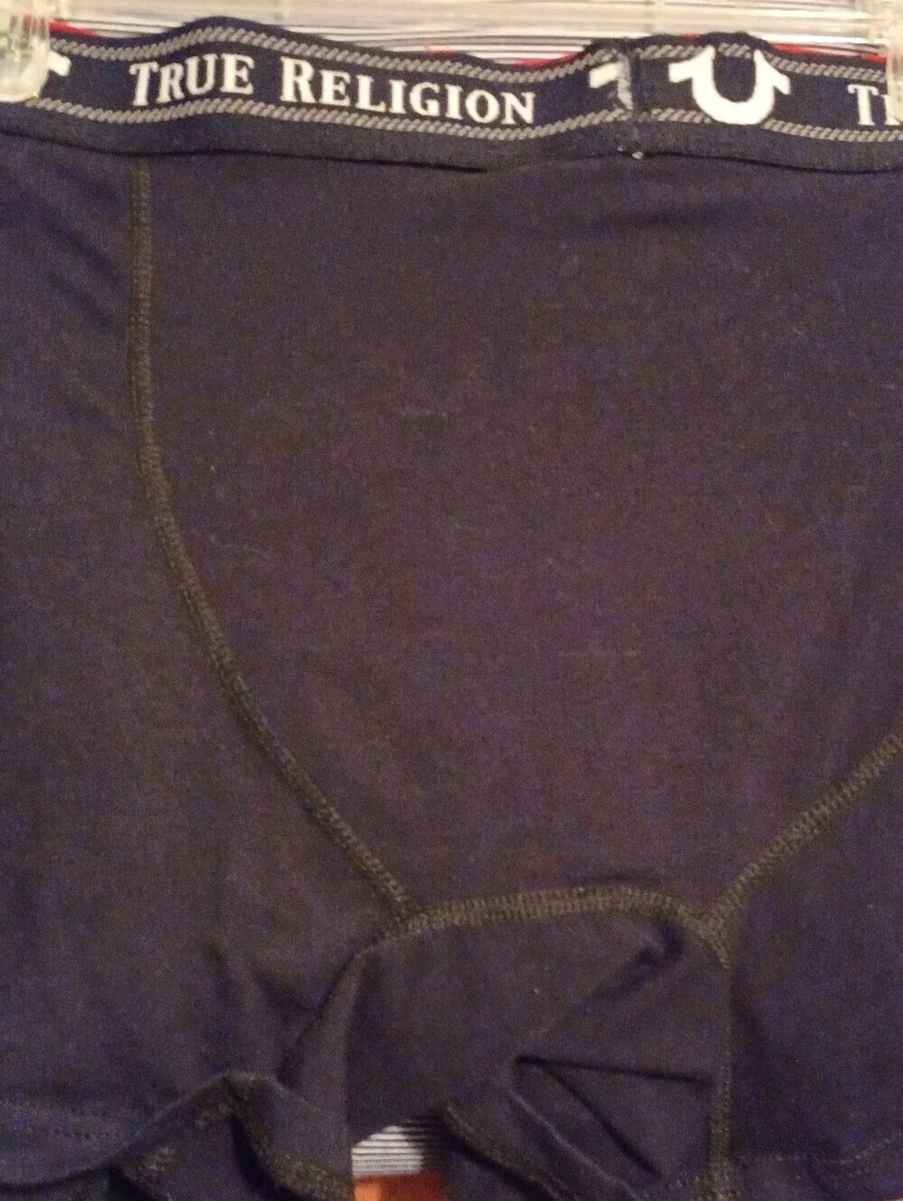 -- 3 True Religion Black Boxer Briefs with Branded Waistbands Men's Large Cotton